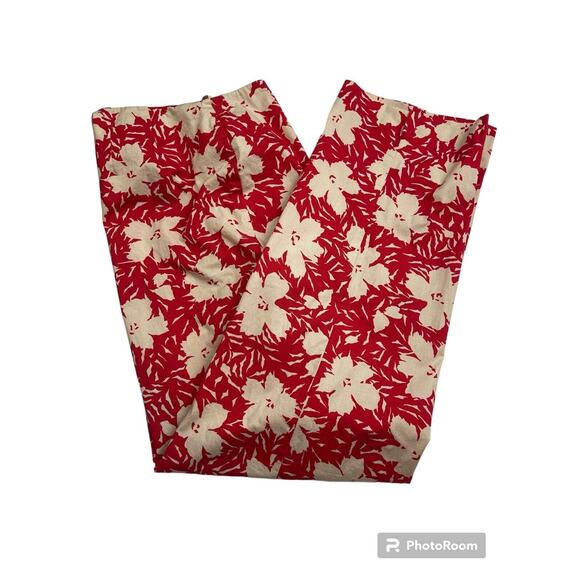 3 for $25-Due Per Due Red With Tan Pants Lightweight Cotton-blend Size 12 - Picture 1 of 12